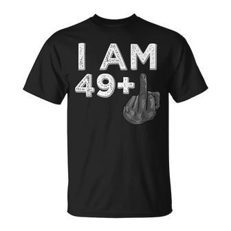 I Am 49 Plus 1 Dedo Medio Cumpleaños Celebración Camiseta unisex - Regaloses