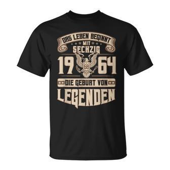 60Th Birthday Life Beginnt Mit 60 Jahrgang 1964 Anniversary T-Shirt - Geschenkecke