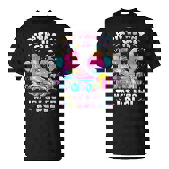 6Th Birthday Girl 6 Years Roller Skates Number 6 T-Shirt - Seseable