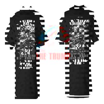 All Aboard The Trump Train Trump 2024 Patriotic Usa Flag T-Shirt - Seseable