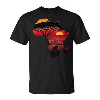 Africa Big Five Silhouette Africa Safari Map Africa T-Shirt - Geschenkecke