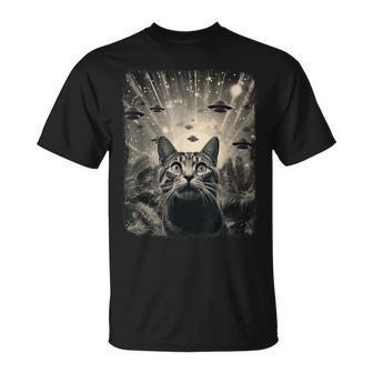 Alien Ufo Selfie Cat T-Shirt - Geschenkecke