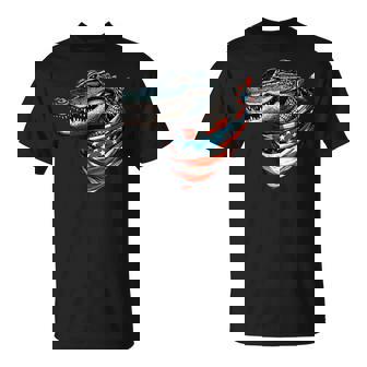 Alligator Gator American Flag Fourth Of July America T-Shirt - Thegiftio UK
