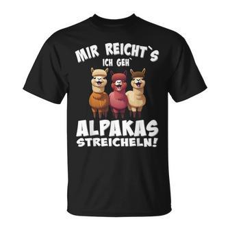 Alpaca And Lamas Mir Reichts Ich Geh Alpacas Streicheln T-Shirt - Geschenkecke