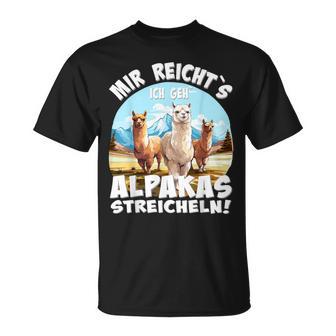 Alpaca And Lamas Mir Reichts Ich Geh Alpakas Streicheln T-Shirt - Geschenkecke