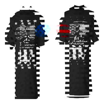 All American Boy Usa Flag Sunglasses 4Th Of July Boys T-Shirt - Thegiftio