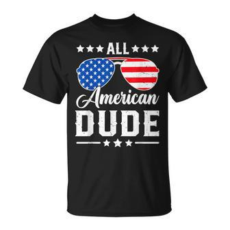 All American Dude 4Th Of July Patriotic Usa Matching T-Shirt - Monsterry