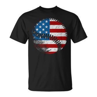 American Flag Baseball Apparel Baseball T-Shirt - Monsterry