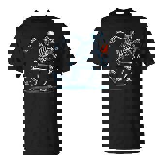 American Football Skeleton Boys Football Fan Halloween T-Shirt - Thegiftio