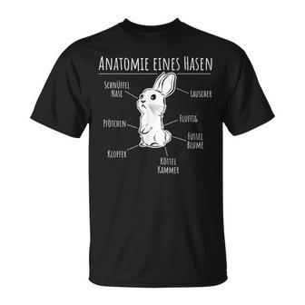 Anatomie Eines Hasen Süßes Hasen Motif Cute Rabbit T-Shirt - Geschenkecke