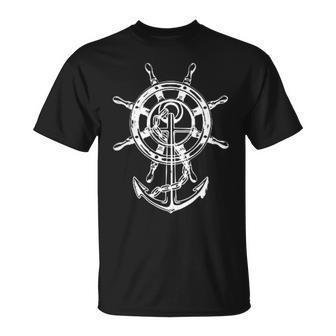 Ancre & Gouvernail Bateau Mariniere Nautique Homme T-Shirt - Cadeauxyz