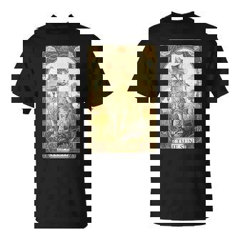 Art Nouveau Cat Tarot Card The Sun Tarot Card T-Shirt - Monsterry