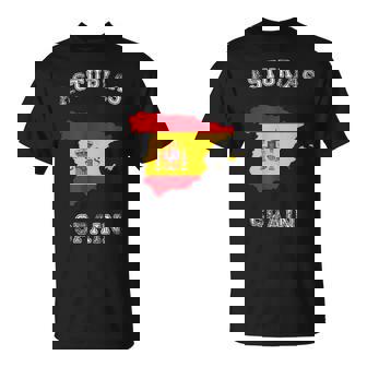 Asturias Españaintage España Diseño De Mapa De Bandera Camiseta unisex - Regaloses