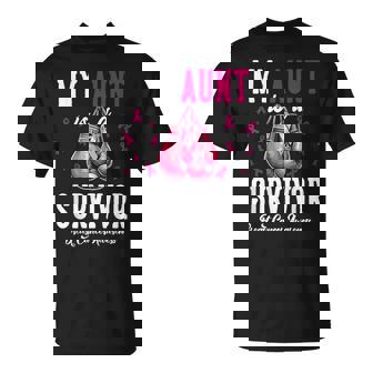 My Aunt Is A Survivor Of Support Breast Cancer Awareness T-Shirt - Thegiftio UK