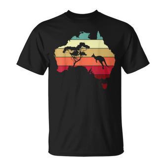 Australia Mapa Canguro Silueta Australiano Canguro Australiano Camiseta unisex - Regaloses
