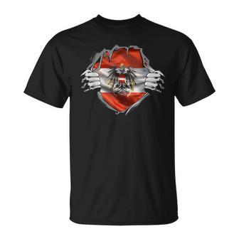 Austria Flag Superhero Austria T-Shirt - Geschenkecke