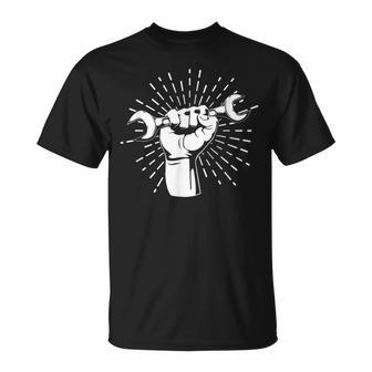 Auto Mechanic Wrench Workshop Car Garage Vehicle Worker T-Shirt - Monsterry