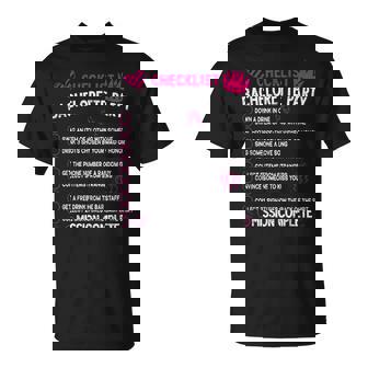 Bachelorette Party Checklist Hen Night Matching Bride Outfit T-Shirt - Monsterry
