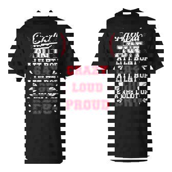 Baseball Aunt Crazy Loud Auntie Of A Baseball Player Aunt T-Shirt - Monsterry