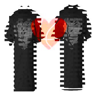 Basketball Heart Valentines Day I Love You Emoticon T-Shirt - Monsterry