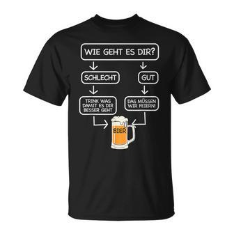 Beer Fun Wie Geht Dir T-Shirt - Geschenkecke