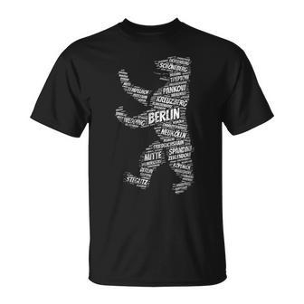 Berlin Bear Wordart Stadtbezirke Stadtteile Berlin T-Shirt - Geschenkecke