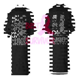 My Bestie Is A Survivor Breast Cancer Support Squad T-Shirt - Thegiftio UK