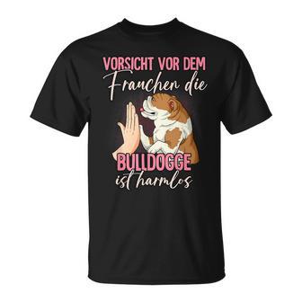 Beware Of The Frauchen Bulldog T-Shirt - Geschenkecke