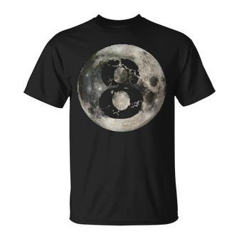 Billard À 8 Boules Joueur De Billard Pleine Lune T-Shirt - Cadeauxyz