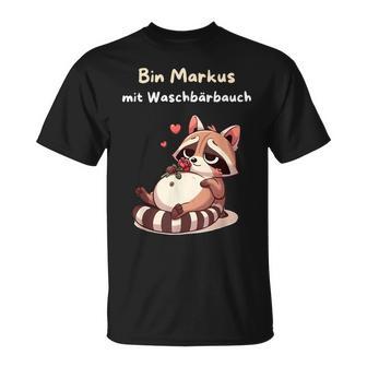 Bin Markus With Wash-Bärbauch T-Shirt - Geschenkecke