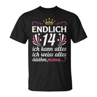 Birthday Girl Endlich 14 Ich Kann Alles Krone Cute T-Shirt - Geschenkecke