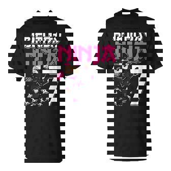 Birthday Ninja 7 Girl Pink Shinobi Themed 7th B-Day Party T-Shirt - Monsterry