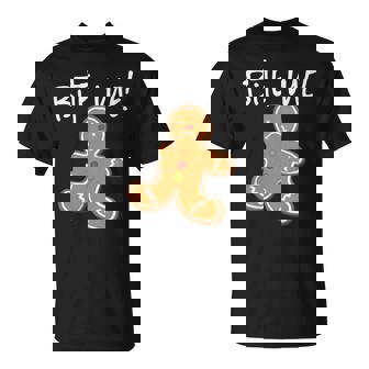 Bite Me Gingerbread Man Cookie Holiday Baking T-Shirt - Monsterry