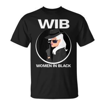 In Black Secret Agent Wib Sunglasses Top Hat T-Shirt - Monsterry