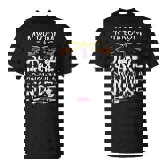 My Broom Broke Now Im Nurse Halloween Scrub Top Women T-Shirt - Thegiftio