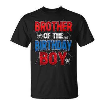 Brother Of The Birthday Boy Matching Family Spider Web T-Shirt - Thegiftio
