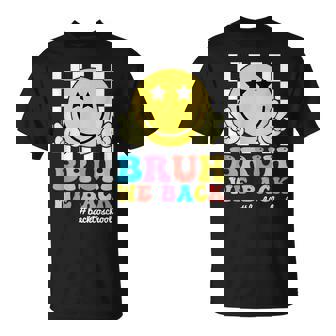 Bruh We Back Teachers Retro Back To School 1St Day Of School T-Shirt - Thegiftio UK