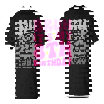 Bruh It's My 8Th Birthday 8 Year Old 8Yr Cute Groovy Pink T-Shirt | Seseable UK