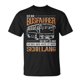 Busfahrer Weg Noch Lang Bus School Bus Line Bus Driver T-Shirt - Geschenkecke