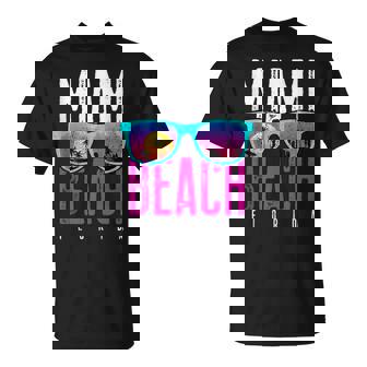 Camicia Miami Beach Florida Sunset Retro Souvenir Surf Miami Maglietta - Novitaregali