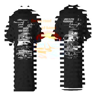 Campamento Furgoneta Autocaravana Con Texto En Alemán Spruch-On The Road Camiseta unisex - Regaloses