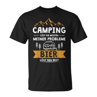 Camping Solves Die Meisten Meiner Probleme Bier Solves Den Rest T-Shirt - Geschenkecke