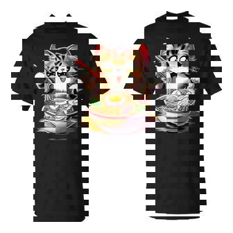 Cat Ramen Noodles Anime Kawaii Japanese Cat T-Shirt - Monsterry