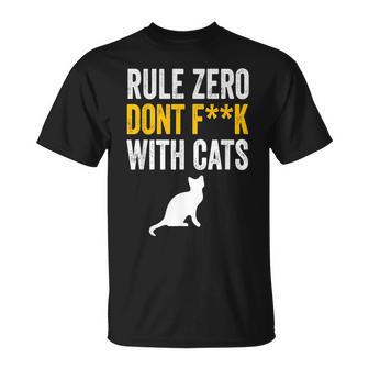 Cat Rule 0 Zero Dont F With Cats Do Not F With The Cat T-Shirt - Monsterry
