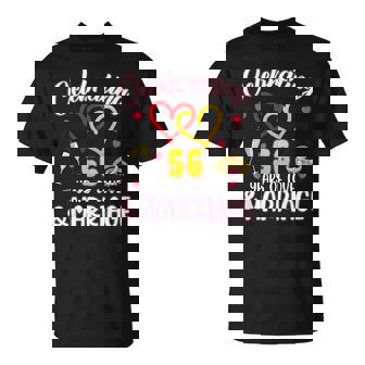 Celebrating 56 Years Of Marriage 56Th Wedding Anniversary T-Shirt - Monsterry
