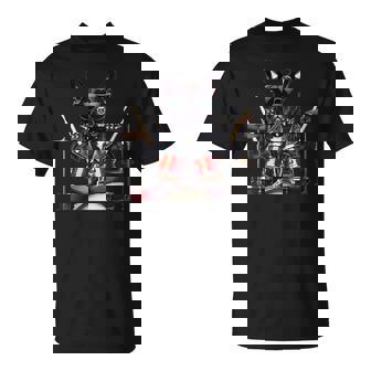 Chemise Bouledogue Français Heavy Metal Dog Hard Rock Amateur De Musique T-Shirt - Cadeauxyz