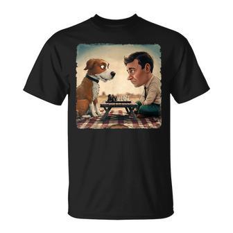 Chess Match Of Wits Mans Dog T-Shirt - Geschenkecke