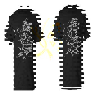 Childhood Cancer Awareness Gold Butterfly Warrior Supporter T-Shirt | Mazezy