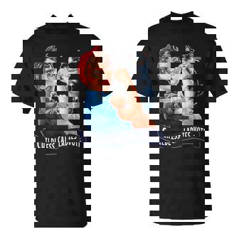 Childless Cat Ladies Vote Rosie The Riveter T-Shirt - Monsterry