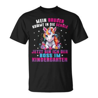 Children's My Brother Comes In Die Schule Boss Im Kindergarten T-Shirt - Seseable